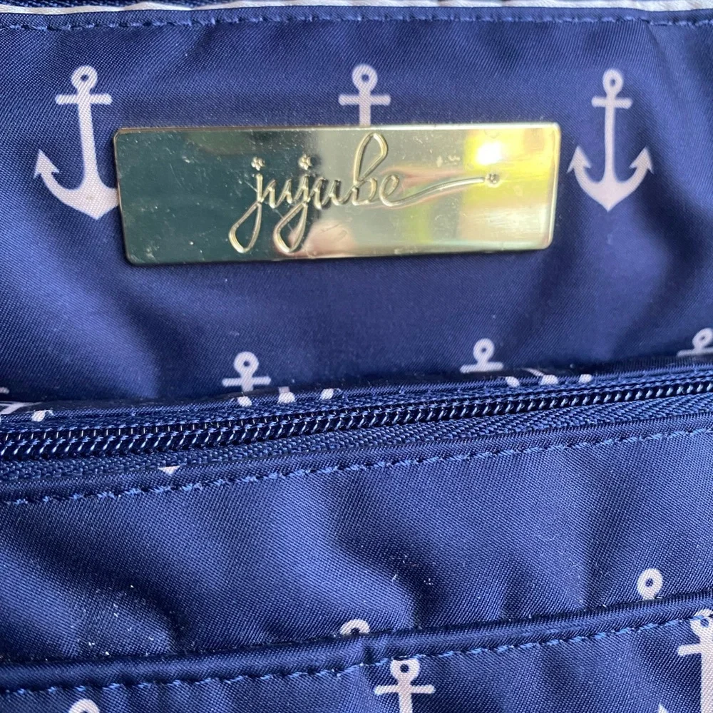 Ju-Ju-Be Navy and Gold Anchor Print Diaper bag